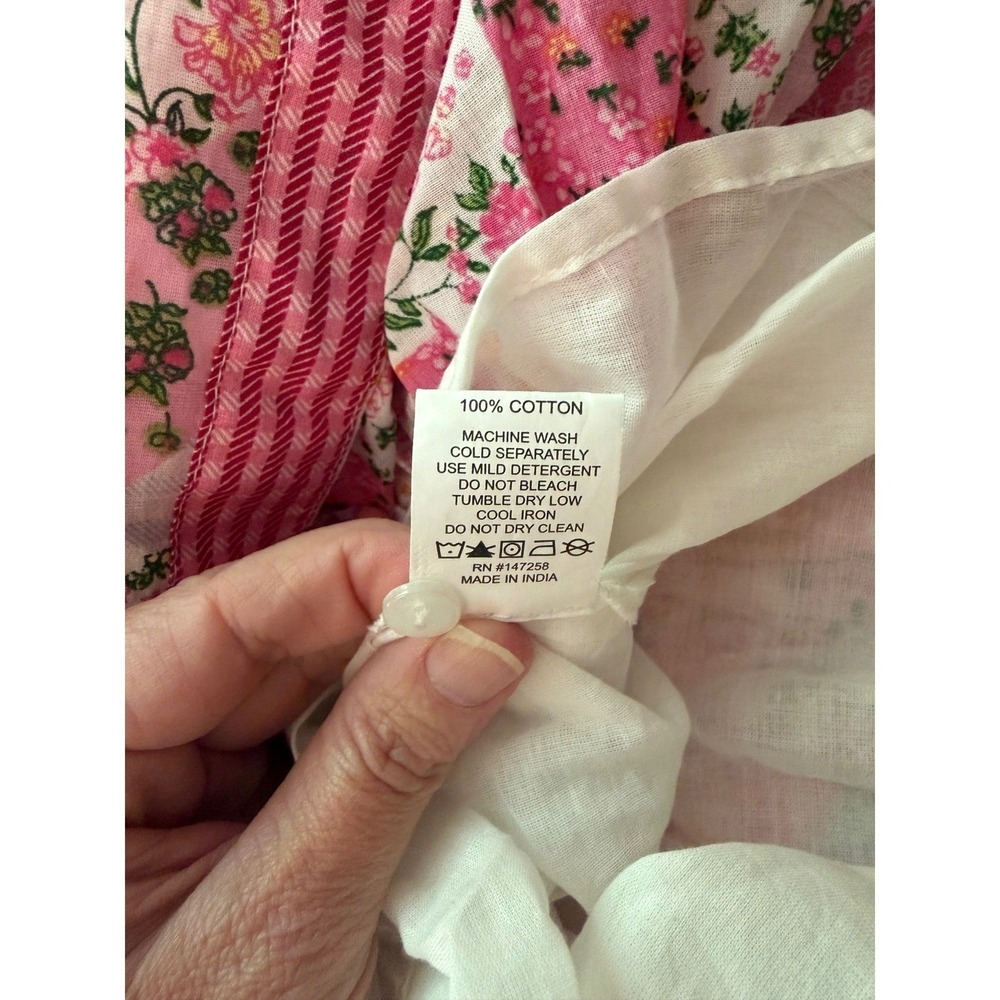 New Simply Southern Pink Patchwork Tiered Ruffle Maxi Dress Sz Small Praire - Picture 8 of 10